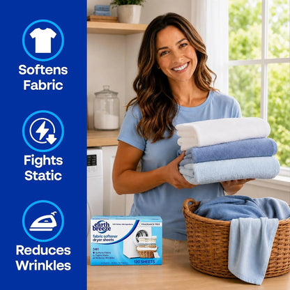 Earth Breeze Fabric Softener Dryer Sheets Fragrance Free (1 Pack)